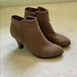 Brown faux suede booties